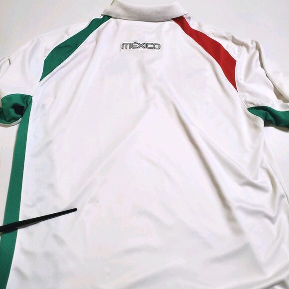 Mexico Atletica Olympic Polo Shirt Size M Mayaguez 2010 White Patches Mens - Picture 15 of 16